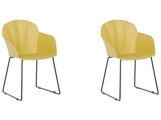 Zestaw krzeseł do jadalni BELIANI Sylva, żółty, 85x58x54 cm, 2 szt. Beliani