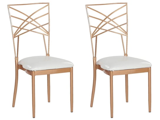 Zestaw krzeseł do jadalni BELIANIA Girard, złoto-biały, 91x41x42 cm, 2 szt. Beliani