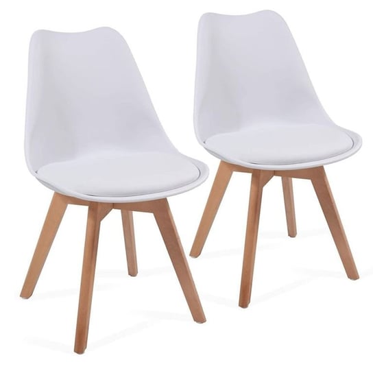 Zestaw krzeseł do jadalni z plastikowym siedziskiem, 2 szt., Miadomodo