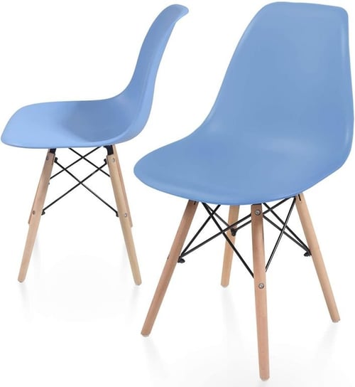 Zestaw krzeseł do jadalni z plastikowym siedziskiem, 2 sztuk Miadomodo