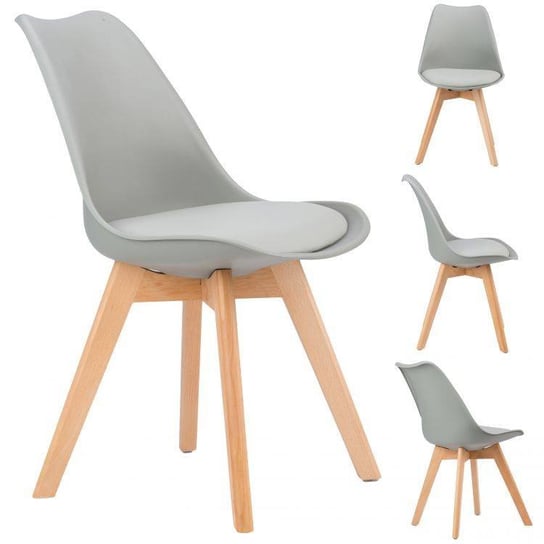 Zestaw krzeseł MODERNHOME VENICE, szaro-brązowe,  82x50x50 cm, 4 szt. ModernHome