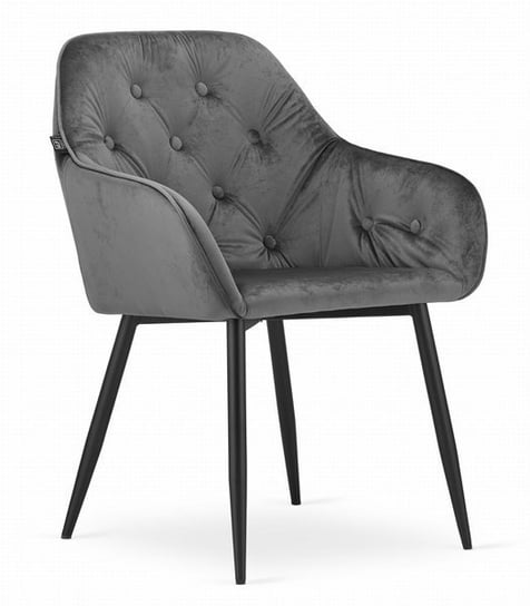 Zestaw krzeseł MUFART STAR, szaro-czarne, 81x61x55,5 cm, 2 szt. MUFART