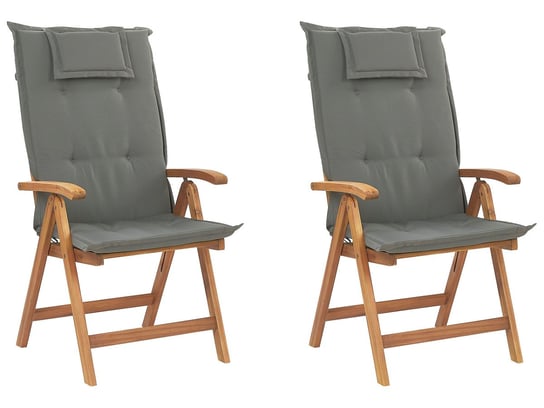 Zestaw krzeseł ogrodowych BELIANI JAVA, drewniano-grafitowy, 50x45x71 cm, 2 szt. Beliani