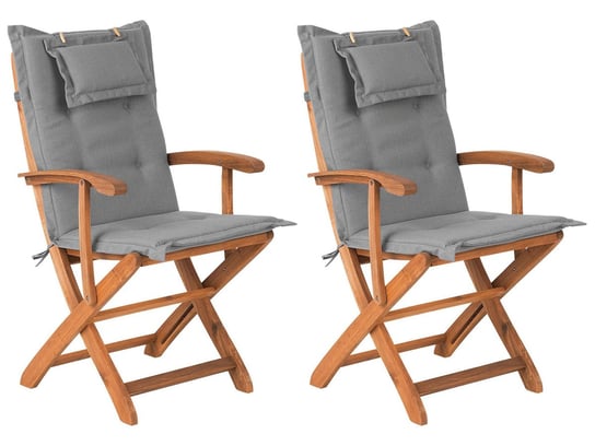 Zestaw krzeseł ogrodowych BELIANI Maui, brązowo-szare, 93x42x47,5 cm, 2 szt. Beliani