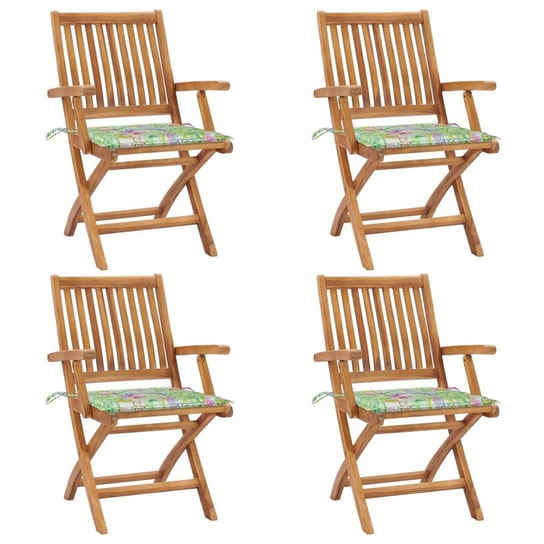 Zestaw krzeseł ogrodowych drewnianych tekowych 4 s Inna marka