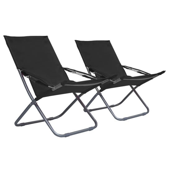 Zestaw krzeseł plażowych 2 szt. czarne 58x76x88 cm Zakito Europe