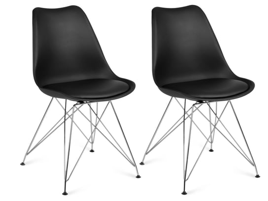 Zestaw krzeseł SOFOTEL Kapra, czarny, 2 szt., 42x49x83 cm SOFOTEL