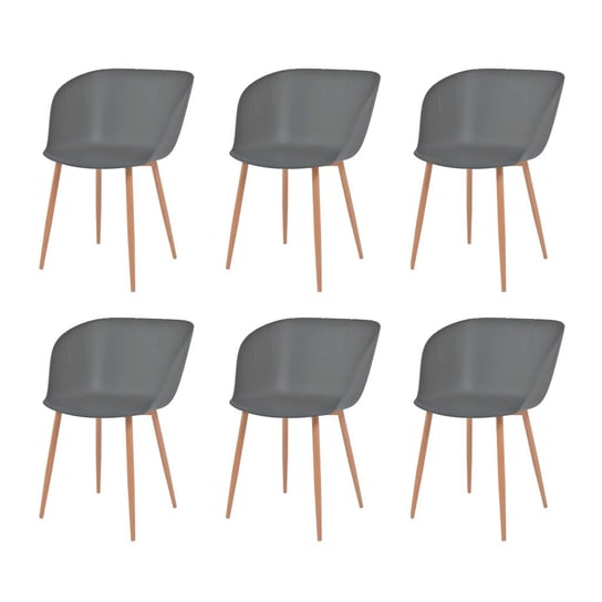 Zestaw krzeseł vidaXL, szare, 50,5x55x79 cm, 6 szt. vidaXL