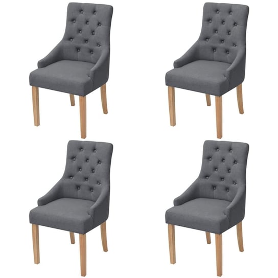 Zestaw krzeseł VIDAXL, szare, 52x60x95,5 cm, 4 szt. vidaXL