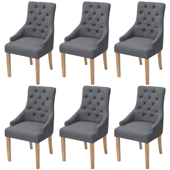 Zestaw krzeseł VIDAXL, szare, 52x60x95,5 cm, 6 szt. vidaXL