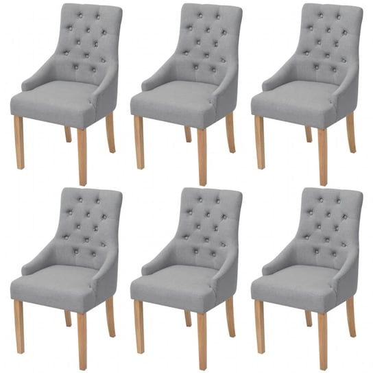 Zestaw krzeseł VIDAXL, szare, 52x60x95,5 cm cm, 6 szt. vidaXL
