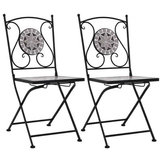 Zestaw krzeseł z mozaiką, szary, 51x39x86 cm Inna marka