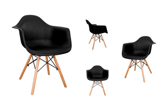Zestaw krzesła 4 szt. NEREA czarny, 61x81x62 cm Konsimo