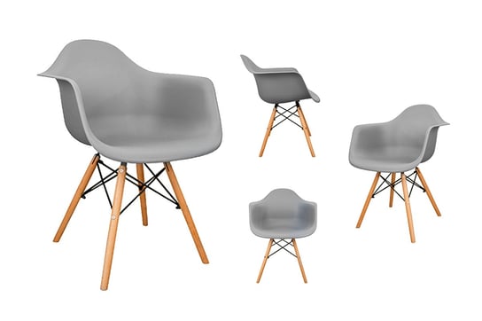 Zestaw krzesła 4 szt. NEREA szary, 61x81x62 cm Konsimo