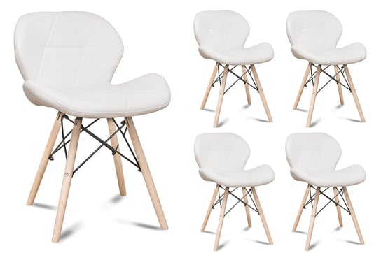 Zestaw krzesła 4szt. TRIGO biały, 49x72x50 cm Konsimo
