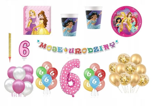 Zestaw Księżniczka Princess 6 Urodziny Balony Inna marka