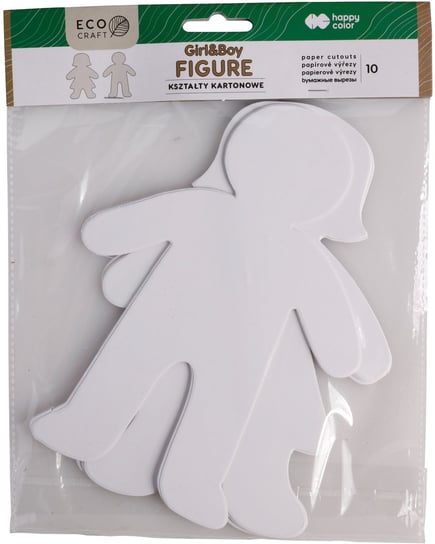 Zestaw kształtów kartonowych FIGURE Boy&Girl, 10 sztuk, 20cm, 300g, Happy Color Happy Color
