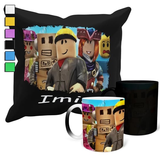 Zestaw Kubek Magiczny + Poszewka Z Poduszką- Roblox Gry Prezent + Imię Inna marka