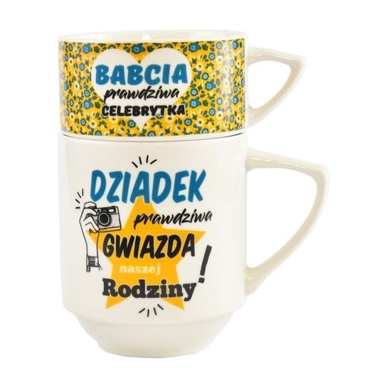 Zestaw Kubków Bgtech Duo Dla Babci I Dziadka Babcia Celebrytka I Dziadek Gwiazda, 2 Elem. BGtech