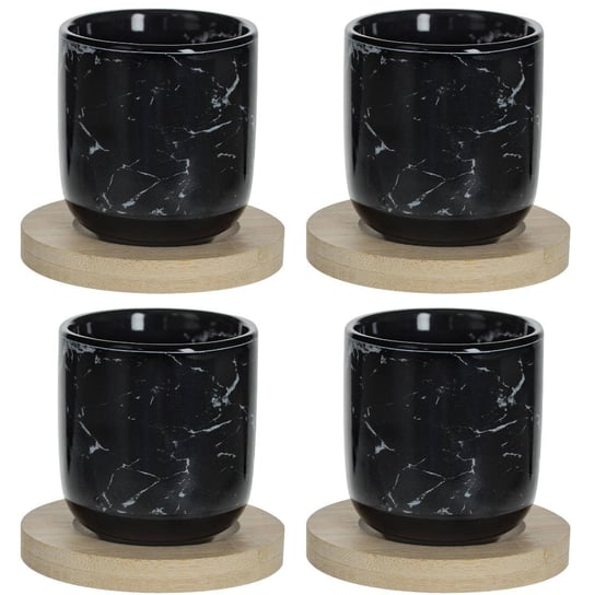 Zestaw kubków ceramicznych GEOMHYGGE, 130 ml, kolor czarny Secret de Gourmet