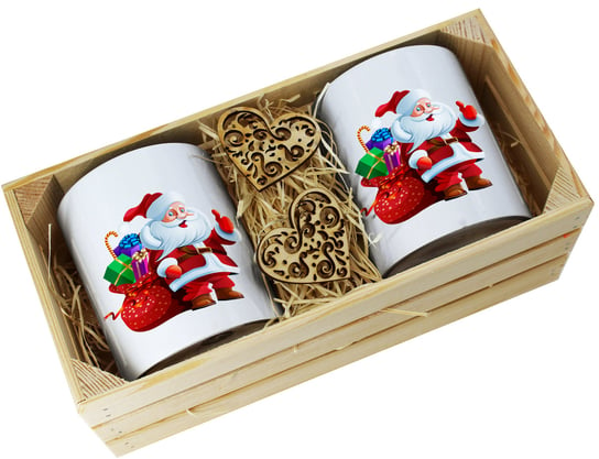 Zestaw kubków ceramicznych w skrzynce Boże Narodzenie J&W białe J&W
