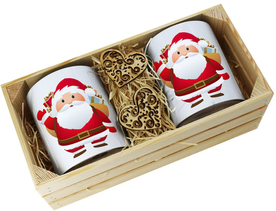 Zestaw kubków ceramicznych w skrzynce Boże Narodzenie J&W białe J&W