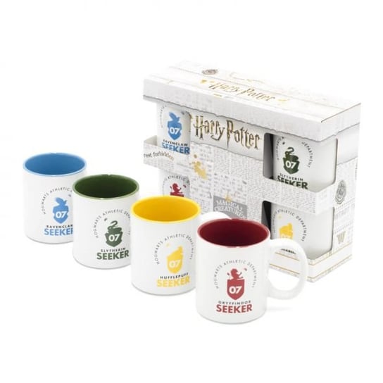 Zestaw kubków GBEYE, Harry Potter (Quidditch), biały, 125 ml, 4 szt. GBeye