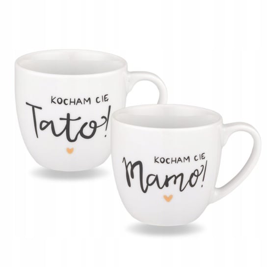 Zestaw Kubków Prezent dla Rodziców - Kocham Cię Mamo, Tato, Złote Serce Nadzwyczajnie