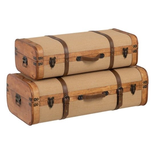 Zestaw kufrów 80 x 41,5 x 25 cm Tkanina syntetyczna Drewno (2 Części) Inna marka