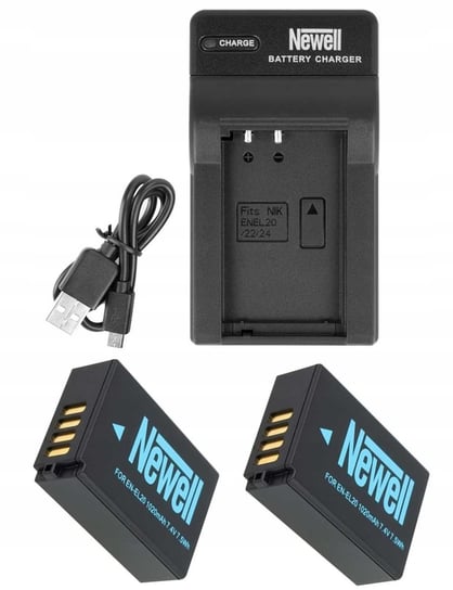 ZESTAW ŁADOWARKA DC-USB +2 AKUMULATORY NEWELL EN-EL20 Newell