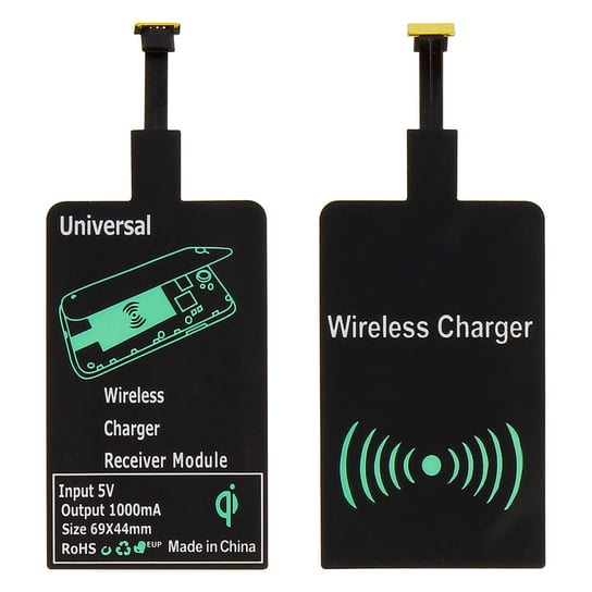 Zestaw ładowarki Qi i bezprzewodowy odbiornik ładowania Micro-USB — czarny Avizar