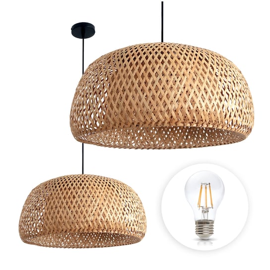 Zestaw Lampa Sufitowa Duża Boho WISZĄCA Zwis + Żarówka 7W E27 Barwa Ciepła KOBI DESIGN