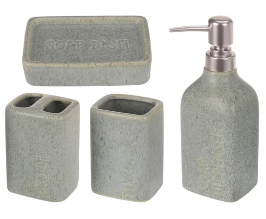 Zestaw łazienkowy komplet akcesoriów łazienkowych Stoneware 4 elementy ASJ Commerce