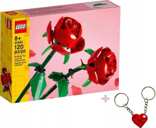 ZESTAW LEGO Róże + Brelok dla zakochanych przyjaźni Walentynki LEGO