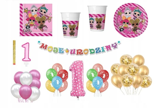 Zestaw LOL 1 Urodziny Balony Inna marka