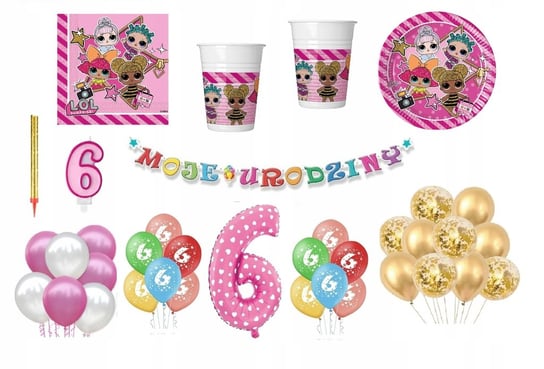 Zestaw LOL 6 Urodziny Balony Inna marka