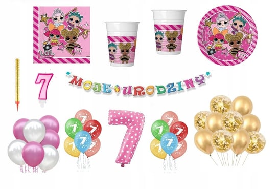 Zestaw LOL 7 Urodziny Balony Inna marka