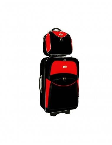 Zestaw Mała walizka PELLUCCI RGL 773 S + Kuferek S Czarno czerwony Inna marka
