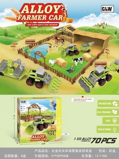 Zestaw Małego Rolnika Dla Dzieci 3+ Gospodarstwo + Maszyny Rolnicze + Figurki 16 El. Życie Na Wsi RAMIZ