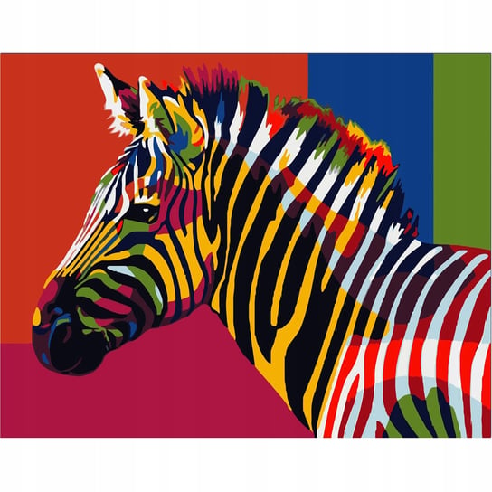 ZESTAW MALOWANIE PO NUMERACH prezent pop-art zebra Ideyka
