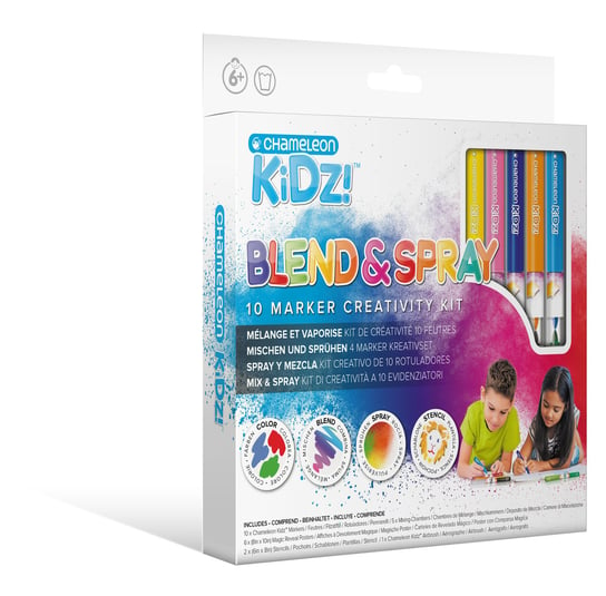 Zestaw markerów, Chameleon Kidz Blend & Spray 10 Color Creativity Kit Chameleon Art Products