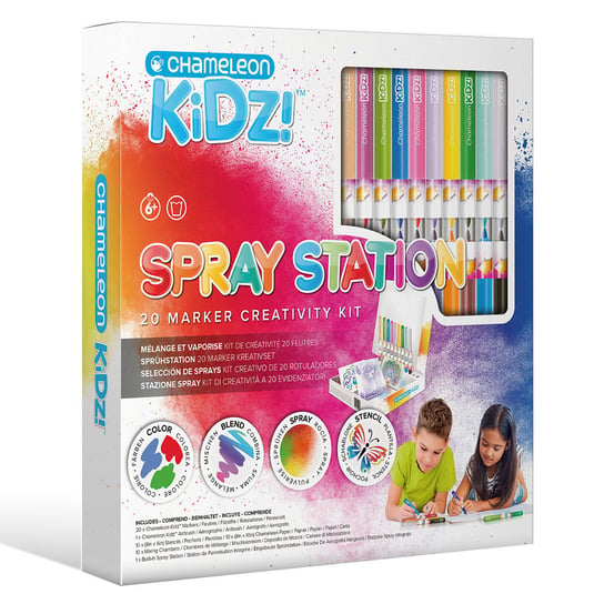 Zestaw markerów Chameleon Kidz Spray Station 20 Color Creativity Kit Chameleon Art Products