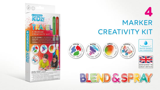 Zestaw markerów, Chameleon Kidz Travel ,4 Color Creativity Kit Chameleon Art Products