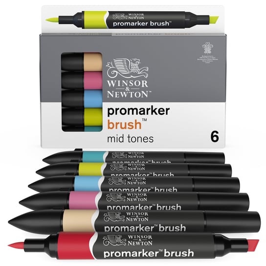 Zestaw markerów, Pro Brush, 6 kolorów, Winsor&Newton Winsor & Newton