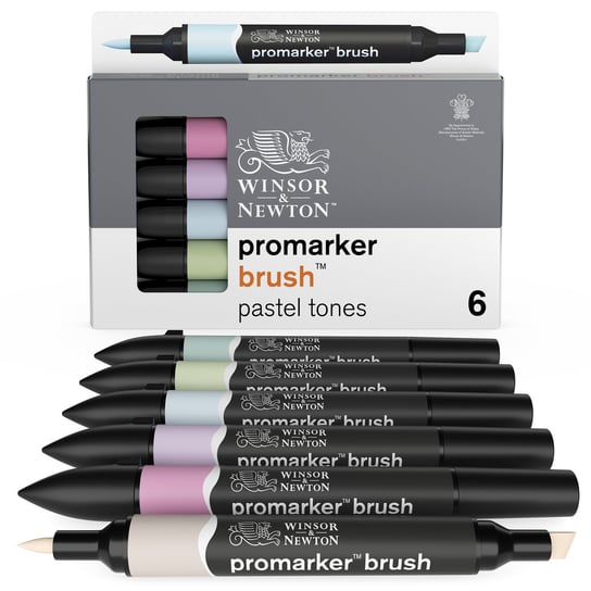 Zestaw markerów, Promarker Brush, 6 kolorów, Winsor&Newton Winsor & Newton
