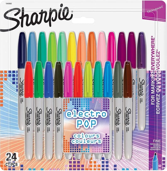 Zestaw markerów Sharpie Fine Electro Pop 24 kolory - 1940862 Zamiennik/inny