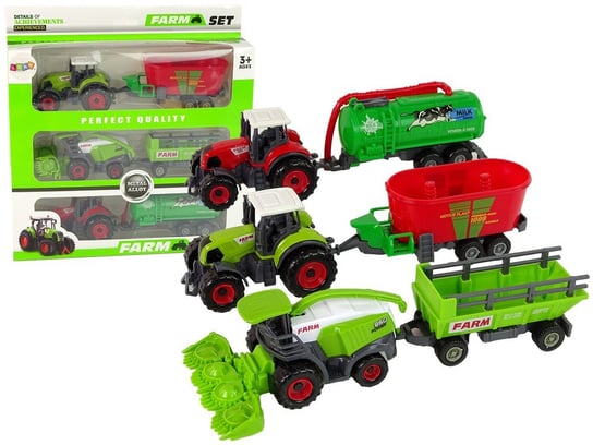 Zestaw Maszyn Rolniczych Traktor Kombajn Przyczepa Import LEANToys Inna marka