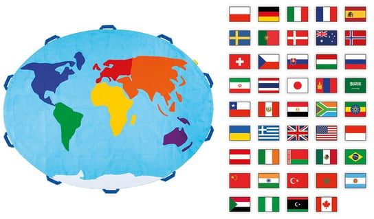 Zestaw Mata Edukacyjna Mapa Świata Flagi Akson