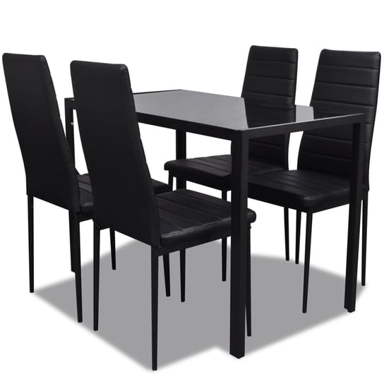Zestaw mebli 5 elementowy czarny - stół i 4 krzesł Zakito Europe