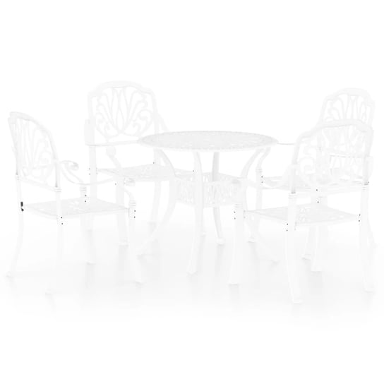 Zestaw mebli bistro aluminiowy biały 4 krzesła + s Zakito Europe